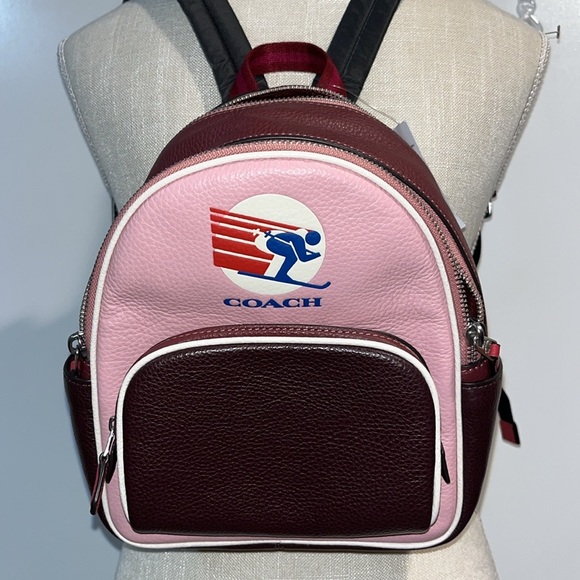 Coach NWT! $428 MSRP Mini Court Backpack In Colorblock With Ski Speed Graphic main image 5